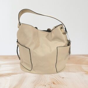 NWT Calin Collection Vegan Leather Cream Color Shopper, Satchel, Crossbody Purse